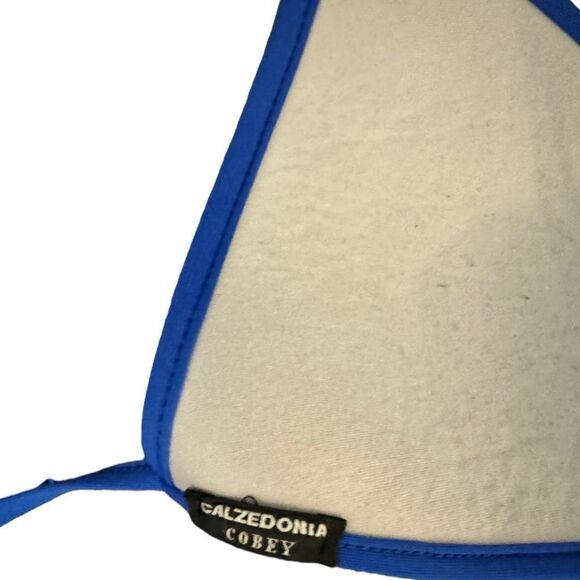 Calzedonia Blue Push Up Bikini Top SZ M | Triangle Swimwear Halter Bathing Suit - Picture 3 of 3